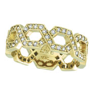 Picture of 14K Yellow Gold .75ct Diamond Open Hexagonal-Shaped Eternity Ring