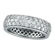 Picture of 14K White Gold Eternity 2.23ct Pave Diamond Band Ring