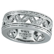 Picture of 14K White Gold Antique Style .25ct Diamond Band Eternity Ring