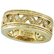 Picture of 18K Yellow Gold Antique Style .25ct Diamond Band Eternity Ring