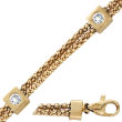 14K Yellow Gold Double Chain & Diamond Beads Bracelet