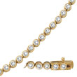 14K Yellow Gold Diamond Bezel Set Classic Bracelet