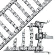 14K White Gold Diamond Rail Road Bracelet