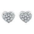 14K White Gold .17ct Diamond Heart Post Earrings
