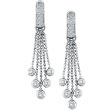 14K White Gold .93ct Diamond Dangle Chandelier Post Earrings