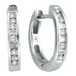 14K White Gold .25ct Diamond Channel Set Hoop Earrings