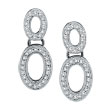 14K White Gold Double Oval .61ct Diamond Earrings