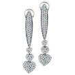 14K White Gold 1.02ct Diamond Triple Graduated Heart Earrings