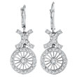 14K White Gold Antique-Style .69ct Diamond Leverback Earrings