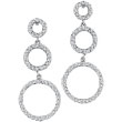 14K White Gold 1.19ct Diamond Graduated Circle Earrings