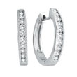 14K White Gold Channel Set .50ct 20-Diamond Hoop Earrings