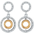 14K Two-Tone Gold .45ct Diamond Triple Cicular Post Earrings