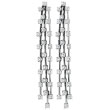 14K White Gold Designer 2.25ct Diamond 3-String Post Earrings