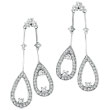 14K White Gold Luxury 2.0ct 110-Diamond Dangle Tear-Drop Tipped Earrings