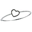 14K Champagne Diamond Heart Bangle Bracelet