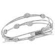 14K White Gold Diamond Brads Cuff Bracelet