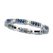 14K White Gold .28ct Diamond And Blue Sapphire Eternity Band