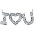 14K White Gold .30ct Diamond "I Love You" Pendant Necklace