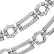 14K White Gold Open Link Diamond Stampato Necklace
