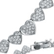 14K White Gold Diamond Heart Eternity Necklace