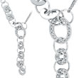 14K White Gold Diamond & Polished Circle Fancy Necklace