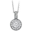 14K White Gold .67ct Diamond Dangling Circle Pendant Neckalce