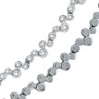 14K White Gold Bezel Set Diamond Wavy Necklace