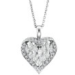 14K White Gold 2.01ct Marquise Diamond Twisted Heart Pendant On Cable Chain Necklace