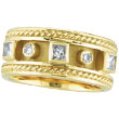 18K Yellow Gold Antique Style .52ct Diamond Ring Band