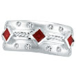 14K White Gold Antique Style Ruby & .22ct Diamond Fashion Ring