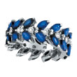 14K White Gold Blue Sapphire and .63ct Diamond Eternity Ring Band