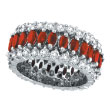 14K White Gold 2.39ct Diamond and Ruby Eternity Band