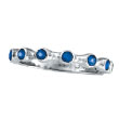 14K White Gold Bezel Sapphire Ring Band