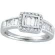 14K White Gold .75ct Baguette Diamond Detailed Ring