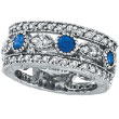 14K White Gold 0.60ct Sapphire and 1.51ct Diamond Eternity Ring Band