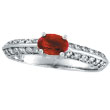 14K White Gold .67ct Ruby and .38ct Diamond Ring