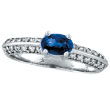 14K White Gold Prong Setting .78ct Sapphire and .38ct Diamond Ring