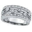 14K White Gold 3-Tier .53ct Diamond Ring Band