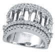 14K White Gold 1.86ct Diamond Bar-Design Ring