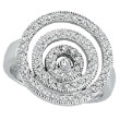 14K White Gold .50ct Diamond Multiple Large Circles Fashion Ring