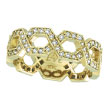 14K Yellow Gold .75ct Diamond Open Hexagonal-Shaped Eternity Ring
