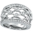14K White Gold 1.0ct Diamond Right Hand Crossbar Ring