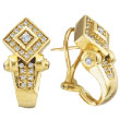 18K Yellow Gold Antique-Style .68ct Diamond French-Style Post Earrings