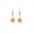 14k 5mm Citrine leverback earring