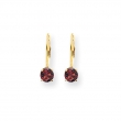 14k 5mm Garnet leverback earring