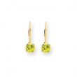 14k 5mm Peridot leverback earring
