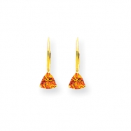 Picture of 14k Citrine Diamond trillion leverback earrin