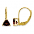 14k 5mm Trillion Garnet leverback earring