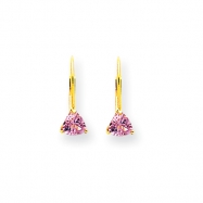 Picture of 14k 5mm Pink Tourmaline Leverback Earring