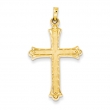14k Hollow Fleur de lis Cross Pendant